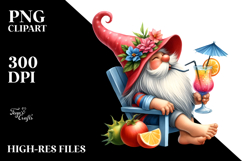 Whimsical Gnome in Summer Clothes PNG Product Image 2