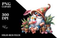 Whimsical Gnome in Summer Clothes PNG Product Image 2