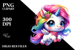Cute Jumping Baby Unicorn PNG Product Image 2