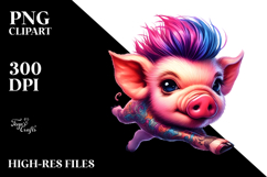 Agressive Baby Pig Running PNG Product Image 2