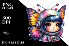 Punk Baby Butterfly with Astronaut Helmet PNG Product Image 2