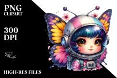 Punk Baby Butterfly with Astronaut Helmet PNG Product Image 2