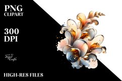 Abstract -like Snapdragon with Golden Insertions | Clipart Product Image 3