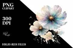 Detailed Pastel Shiny Cosmos PNG Product Image 1
