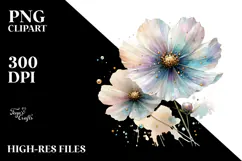 Detailed Pastel Shiny Cosmos PNG Product Image 2