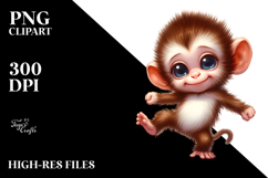 Colorful Dancing Baby Monkey PNG Product Image 2