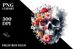 Grungy Flower Skull Product Image 2