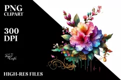 Watercolor Luxury Flower Love Splash Clipart Product Image 3
