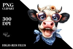 Cow Funny Cow Portrait es Excited Clipart Product Image 3