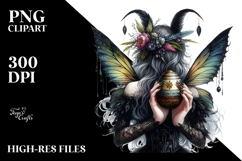 Creative Gothic Fairy with Easter Egg PNG Product Image 2