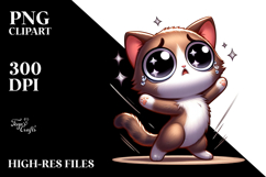 Cartoony Digital Kitten PNG Product Image 2