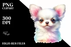 Watercolor Cute Pastel Chihuahua Product Image 1