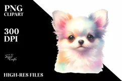 Watercolor Cute Pastel Chihuahua Product Image 1