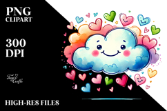 Smiling Cloud with Hearts PNG Product Image 2