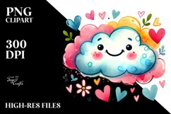 Colorful Cloud with Hearts, Transparent PNG Product Image 2
