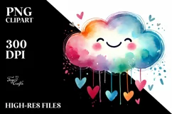 Colorful Cloud with Hearts, Transparent PNG Product Image 2