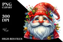 Vibrant Watercolor Christmas Gnome PNG Product Image 2
