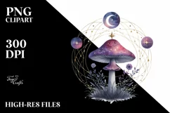 Mystical Mushroom | Celestial | Magic Mushrooms PNG |Tarot Product Image 7