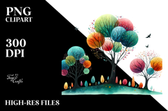 Colorful Whimsical Trees PNG Product Image 2