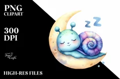 Colorful Baby Snail Sleeping on the Moon | Sublimation | Product Image 3