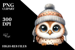 Baby Owl Portrait, Happy Eyes | Clipart Product Image 2
