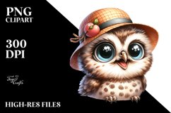 Baby Owl Portrait, Happy Eyes | Clipart Product Image 3