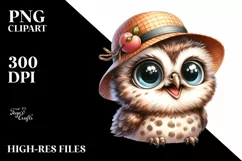 Baby Owl Portrait, Happy Eyes | Clipart Product Image 3