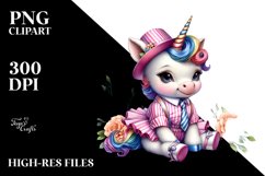 Baby Unicorn in Lindy Hop Dancer&#039;s Attire PNG Product Image 1