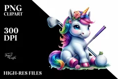 Golf Club Unicorn PNG Product Image 3