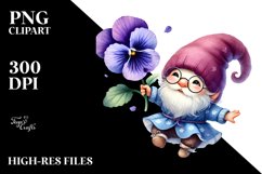Floating Gnome with Large Violet PNG Product Image 2