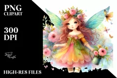 Colorful Cute Fairy Watercolor Product Image 1
