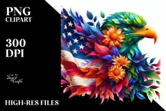 Vibrant Eagle with USA Flag Colors, PNG Product Image 3