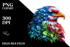 Vibrant Eagle with USA Flag Colors, PNG Product Image 1