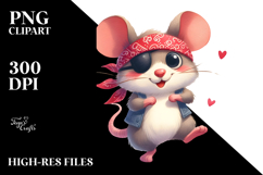 Playful Mouse with Bandana PNG Product Image 2