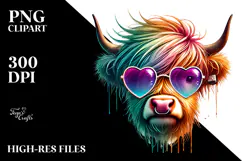Highland Calf with Cool Haircut PNG Product Image 2