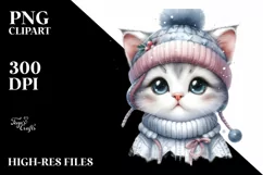 Cute Baby Cat with Big Eyes PNG Product Image 1