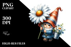 Cute Baby Gnome with Daisy PNG Product Image 2