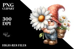 Cute Baby Gnome with Daisy PNG Product Image 2