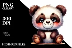 Vibrant Colorful Plush Panda | Sublimation | Clipart Product Image 1