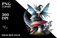 Gothic Fairy on Mushroom PNG Product Image 2