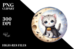 Cute Baby Kitten Dressed for Halloween PNG Product Image 2