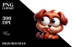Serious Puppy with Fur Texture, Trending PNG Product Image 2