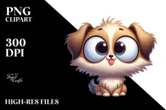 Ridiculously Cute Cartoon Puppy PNG Product Image 2