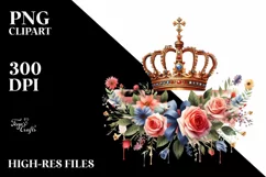 Watercolor Vintage Princess in USA Flag Colors | Clipart Product Image 3