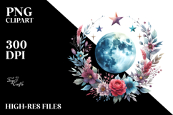 Vibrant Boho Moon Flowers Stars Product Image 2