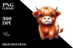 Expressive Funny Highland Cow PNG Product Image 2