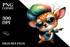 Cute Baby Deer with Goofy Haircut PNG Product Image 2