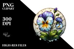 Colorful Pansy Stained Clipart Product Image 3