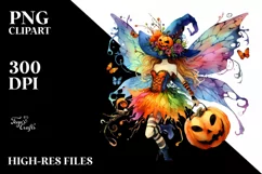 Vibrant Drawing Fairy Halloween | Clipart Product Image 1