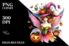 Vibrant Drawing Fairy Halloween | Clipart Product Image 1